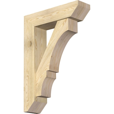 Ekena Millwork Balboa Slat Rough Sawn Bracket w/ Offset Brace, Douglas Fir, 8"W x 30"D x 42"H BKT0806X30X42BOA06RDF